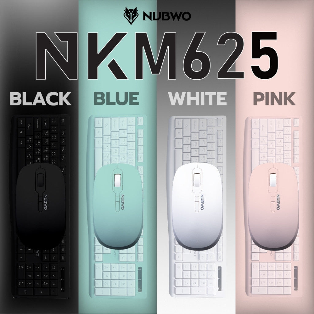 NUBWO NKM-625 WIRELESS KEYBOARD & MOUSE COMBO SET คีย์บอร์ดและเมาส์ไร้สาย
