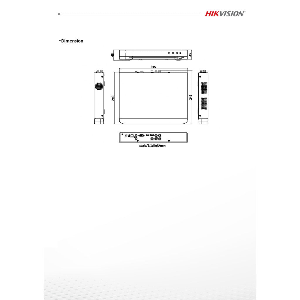 HIKVISION IDS-7204HUHI-M1/XT เครื่องบันทึกกล้องวงจรปิด 4CH 5MP 1U