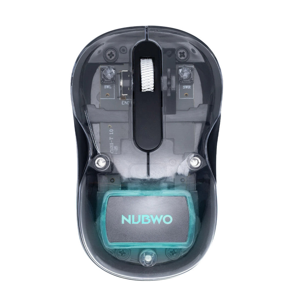NUBWO  NMD08 BLUE/BLACK/WHITE  Mouse Dual Mode Wireless+Bluetooth เมาส์โปร่งใส เม้าส์ไร้สายไร้เสียง