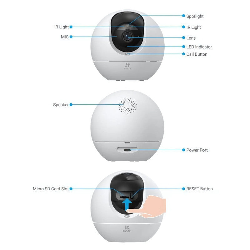 EZVIZ C6C 4K PAN & TILT WIFI CAMERA กล้องวงจรปิดภายใน รับประกัน 2 ปี