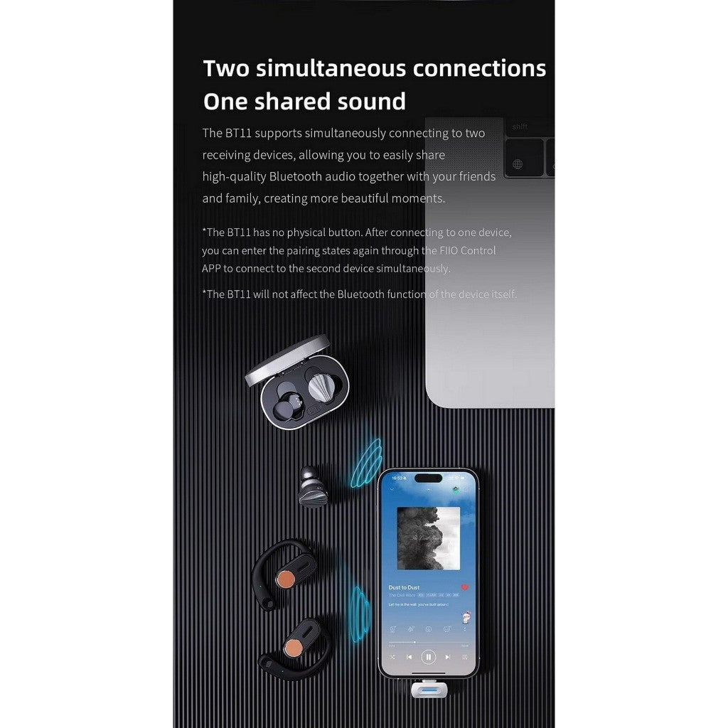 ตัวส่งสัญญาณบลูทูธ FiiO BT11 5.4 ความเร็วสูง ชิป Qualcomm QCC5181 รองรับLDAC ประกัน 1 ปี