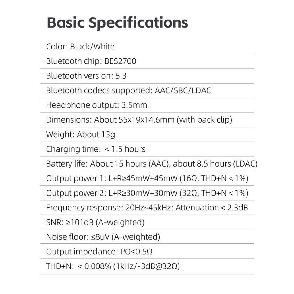 FiiO BTR11 ตัวถอดรหัสและขยายสัญญาณเสียง รองรับ LDAC, Hi-Res Wireless รับประกัน 1 ปี