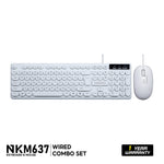 NUBWO NKM-637 KEYBOARD & MOUSE COMBO SET แบบมีสาย ปุ่มกลม รับประกัน 1 ปี
