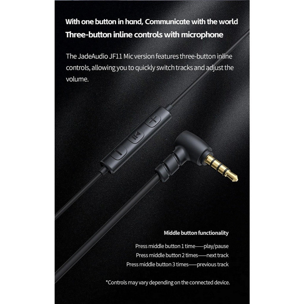 หูฟังอินเอียร์ FiiO JadeAudio JF11 ไดรเวอร์ไดนามิก 14.2 มม. รับประกัน 1 ปี