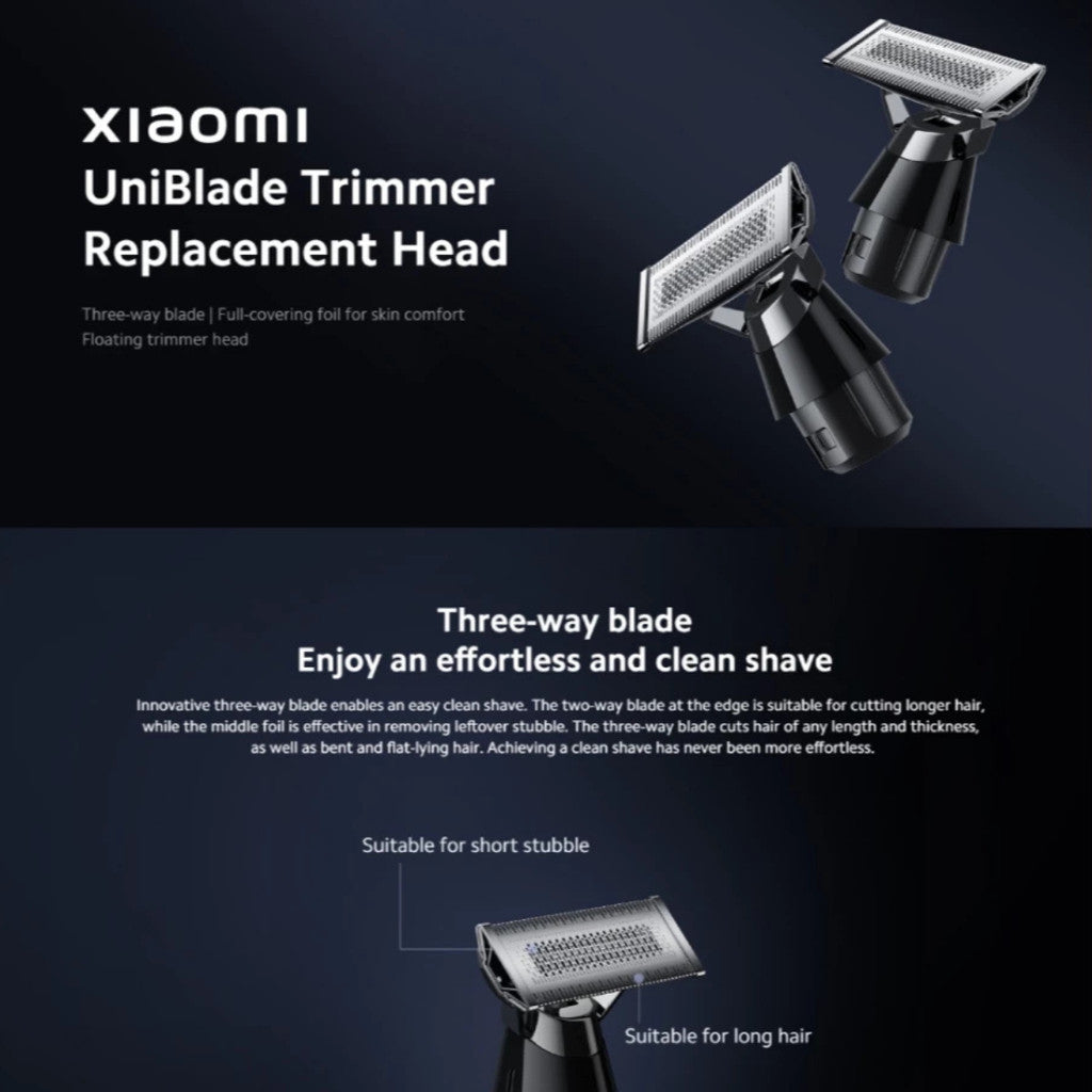 Xiaomi UniBlade Trimmer Replacement Head หัวเปลี่ยน เครื่องโกนหนวด ใบมีด 3 ทิศทาง โกนง่าย ฟอยล์ครอบคลุม