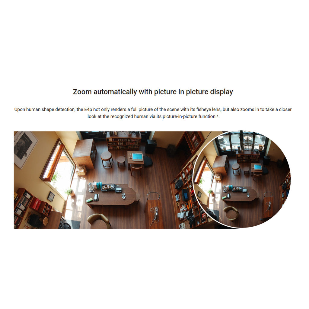 EZVIZ E4P 6MP Smart Wi-Fi Panoramic Fisheye Camera พร้อมดีไซน์ทันสมัย คมชัดไร้จุดบอด 360°