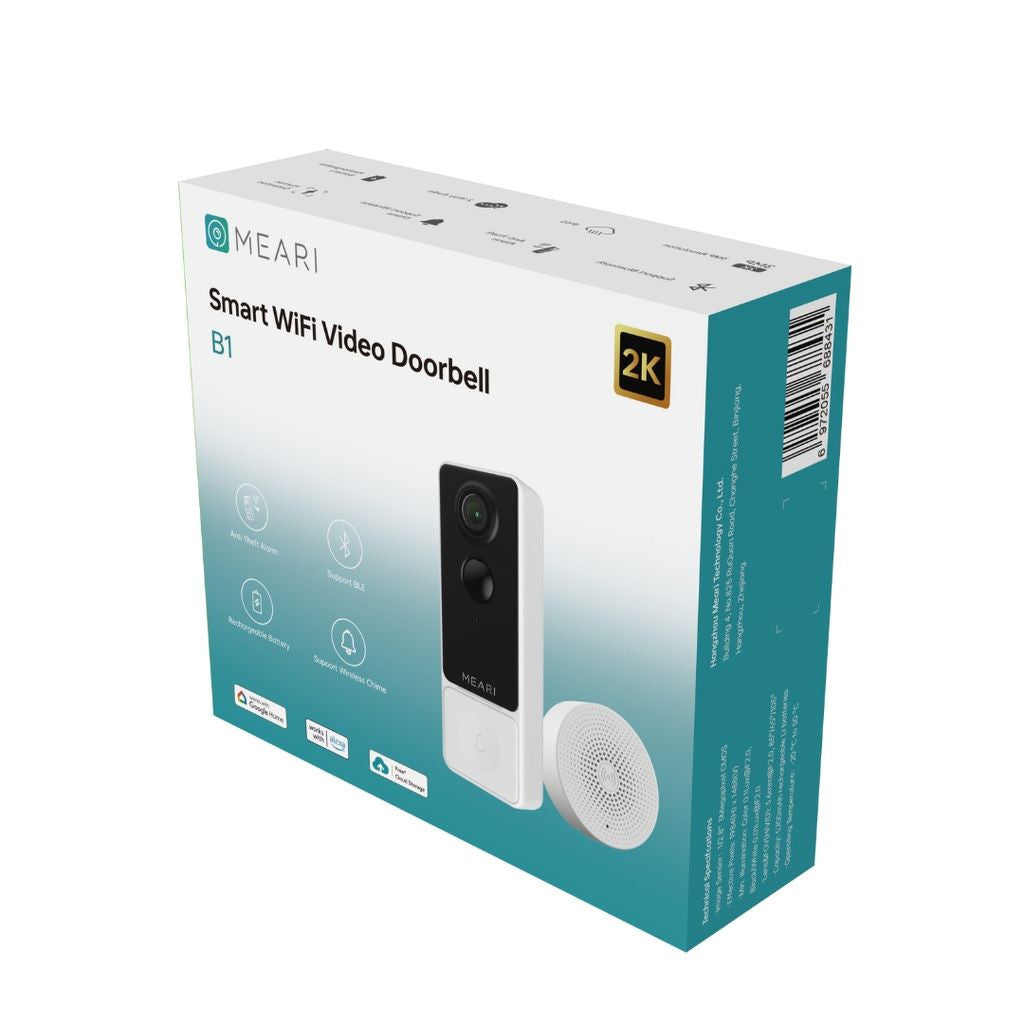 Meari B1 Smart WiFi วีดีโอประตูกริ่ง สัญญาณกันขโมย พร้อมเปลี่ยนเสียงได้3เสียง ฟรีคลาวด์10ปี
