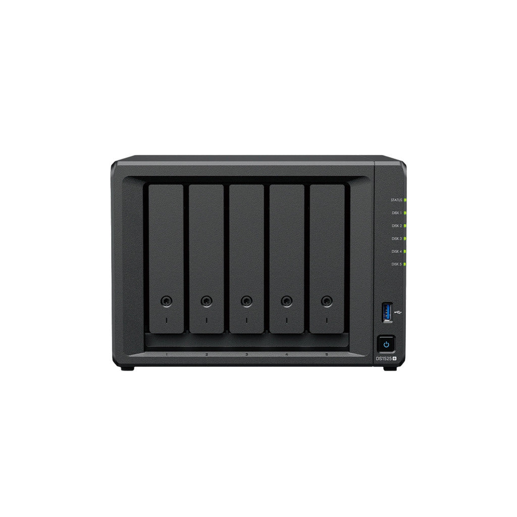 SYNOLOGY DISKSTATION (อุปกรณ์จัดเก็บข้อมูลบนเครือข่าย) DS1525+ 5 BAY AMD Ryzen V1500B WARRANTY 3 Y.