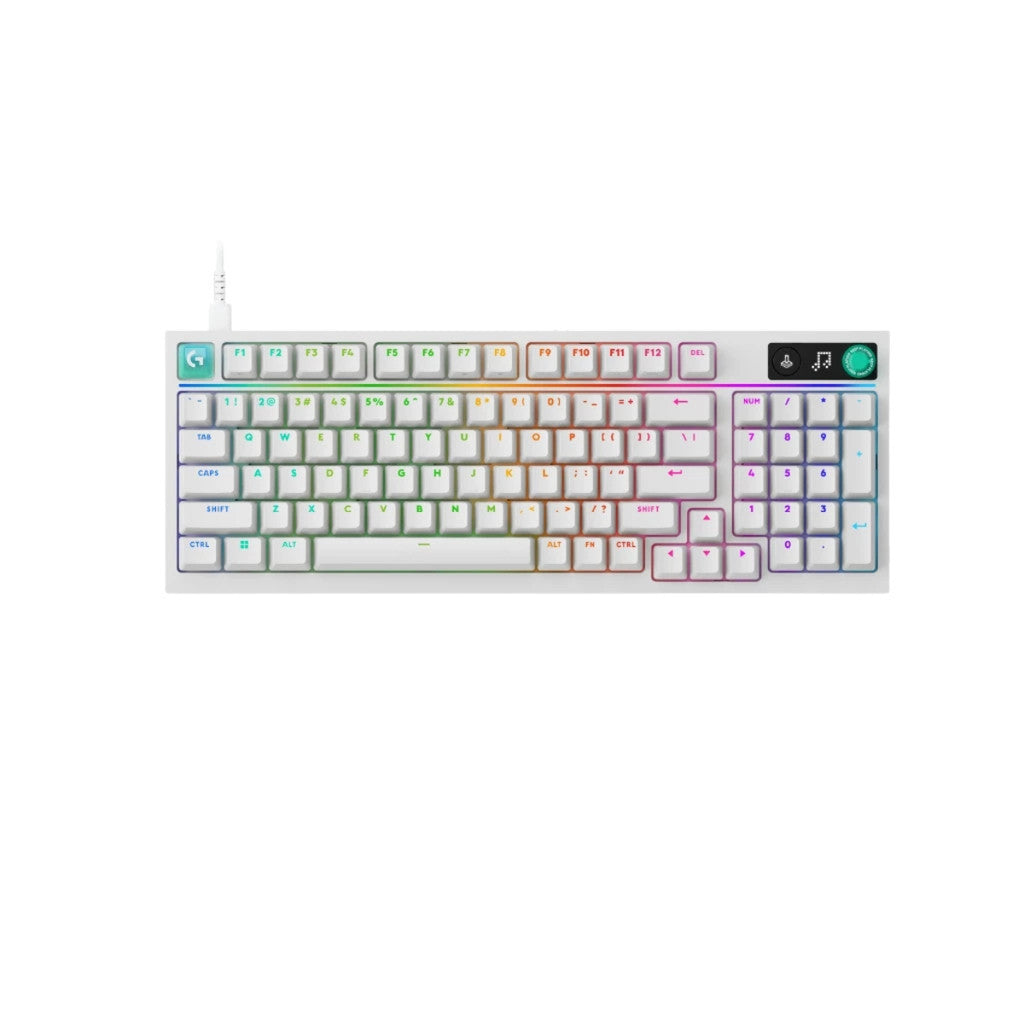 Logitech G316 X 98 คีย์บอร์ดเกมมิ่ง สวิตช์ TACTILE แบบถอดเปลี่ยนได้ จอแสดงผล LED แบบดอทเมทริกซ์และปุ่มหมุน ไฟ RGB