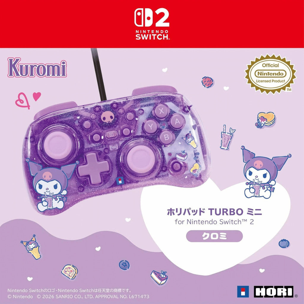 Nintendo Hori Pad Turbo Mini For NIntendo Switch 2 [Kuromi] คอนโทรลเลอร์ จอยเกมมิ่ง ลายคุโรมิ