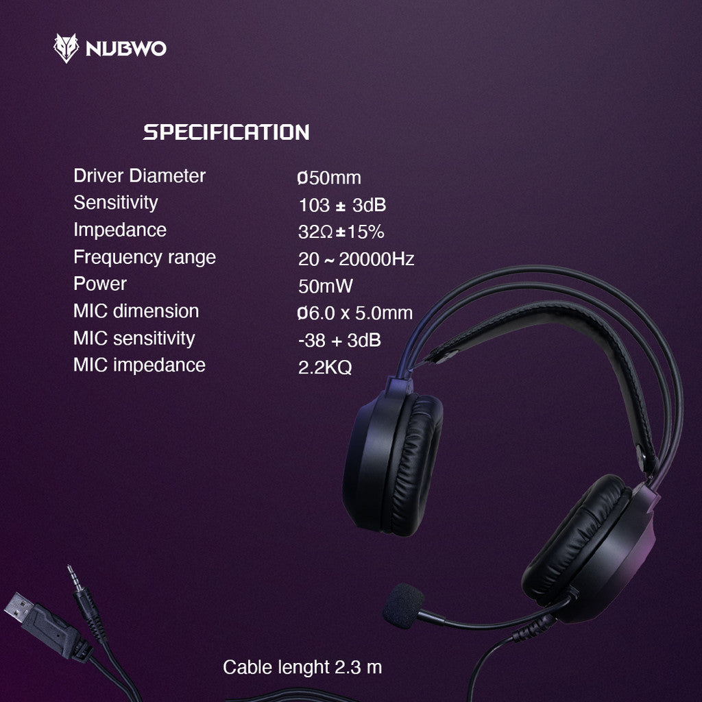 Nubwo N2PRO หูฟังเกมส์มิ่ง สินค้ารับประกัน 1 ปี