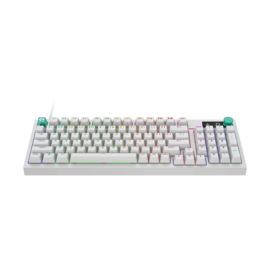 Logitech G316 X 98 คีย์บอร์ดเกมมิ่ง สวิตช์ TACTILE แบบถอดเปลี่ยนได้ จอแสดงผล LED แบบดอทเมทริกซ์และปุ่มหมุน ไฟ RGB