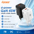 D-POWER รุ่น AG-401 อะแดปเตอร์ หัวชาร์จ ชาร์จเร็ว Fast Charge 45W Port USB-C / USB-A ปลั๊กขากลม ปลอดภัย
