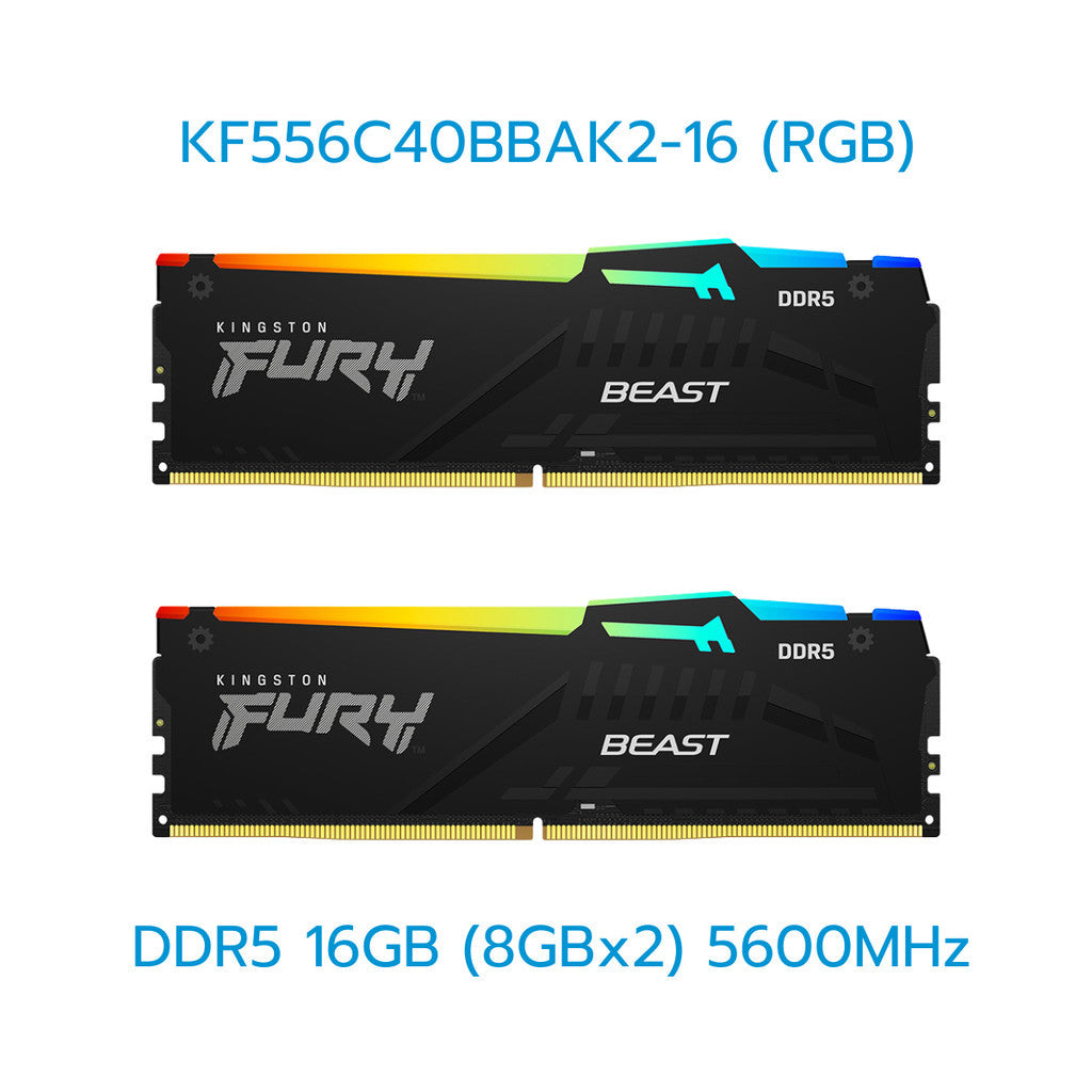 KINGSTON RAM (แรม) FURY BEAST/FURY BEAST(RGB) 16GB-32GB DDR4/DDR5 LIFETIME WARRANTY