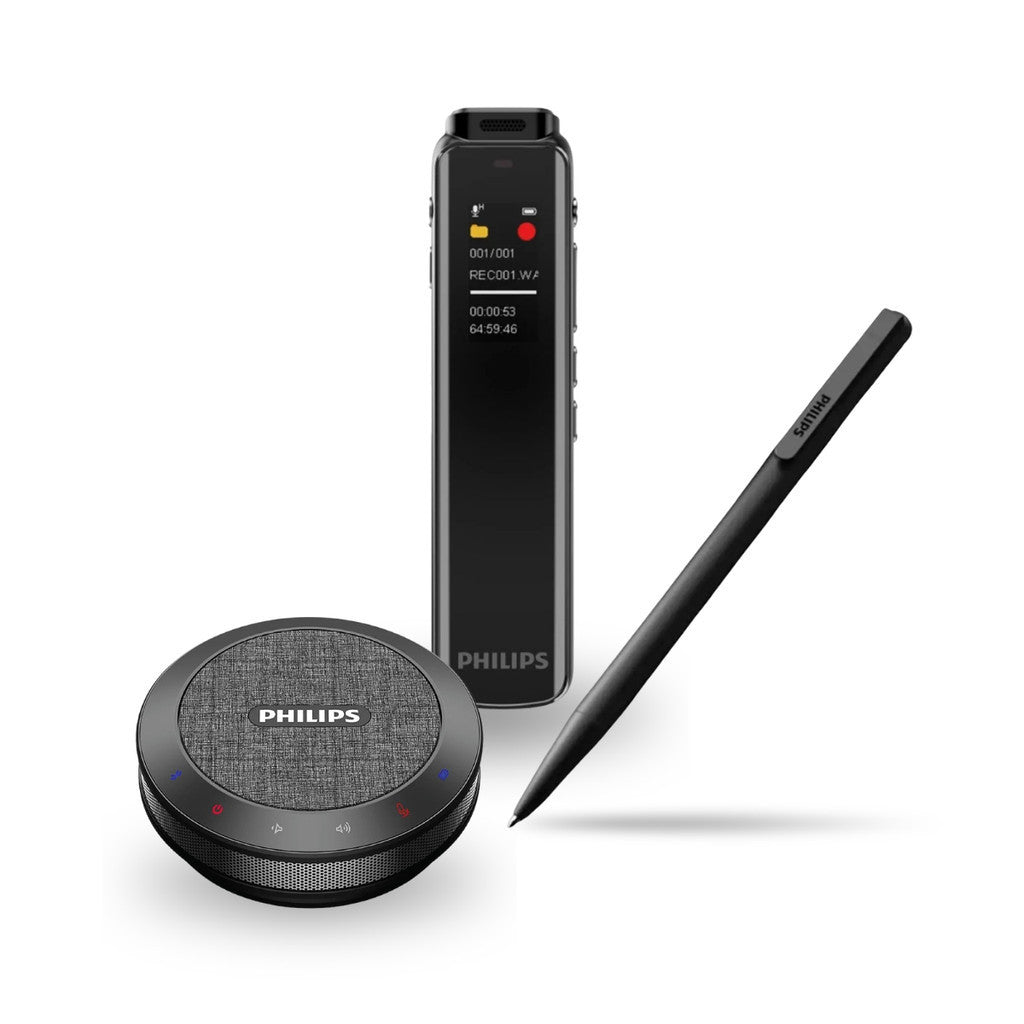 PHILIPS VOICE RECORDER/SPEAKERPHONE (เซ็ตการประชุม) VTR5010/VTR5910/PSE0401 16GB-32GB WARRANTY 1 Y.