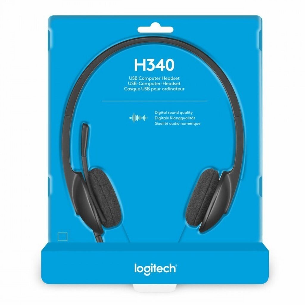 LOGITECH H110/ H111/ H150 ขาว /H150 ฟ้า/ H151/ H340 ชุดหูฟังสเตอริโอพร้อมไมโครโฟนสวมหูหูฟัง