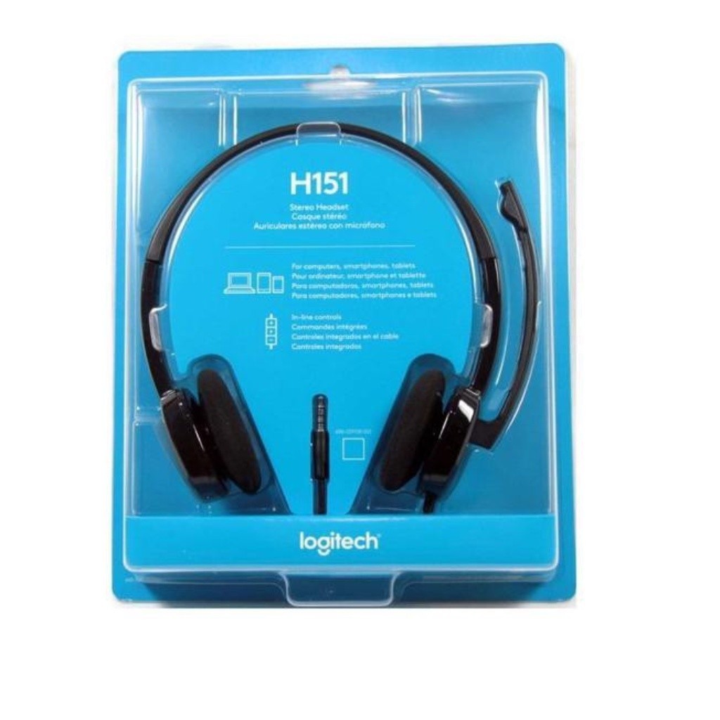 LOGITECH H110/ H111/ H150 ขาว /H150 ฟ้า/ H151/ H340 ชุดหูฟังสเตอริโอพร้อมไมโครโฟนสวมหูหูฟัง