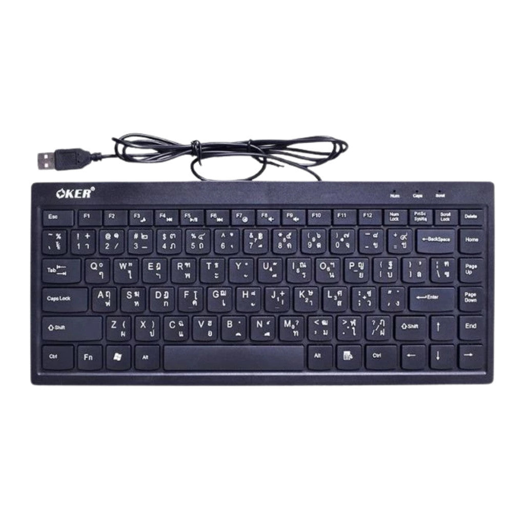 OKER Keyboard F6 Mini USB คีย์บอร์ด ตัวเล็ก มินิ Ultra slim ergonomic design หัวเสียบ USB
