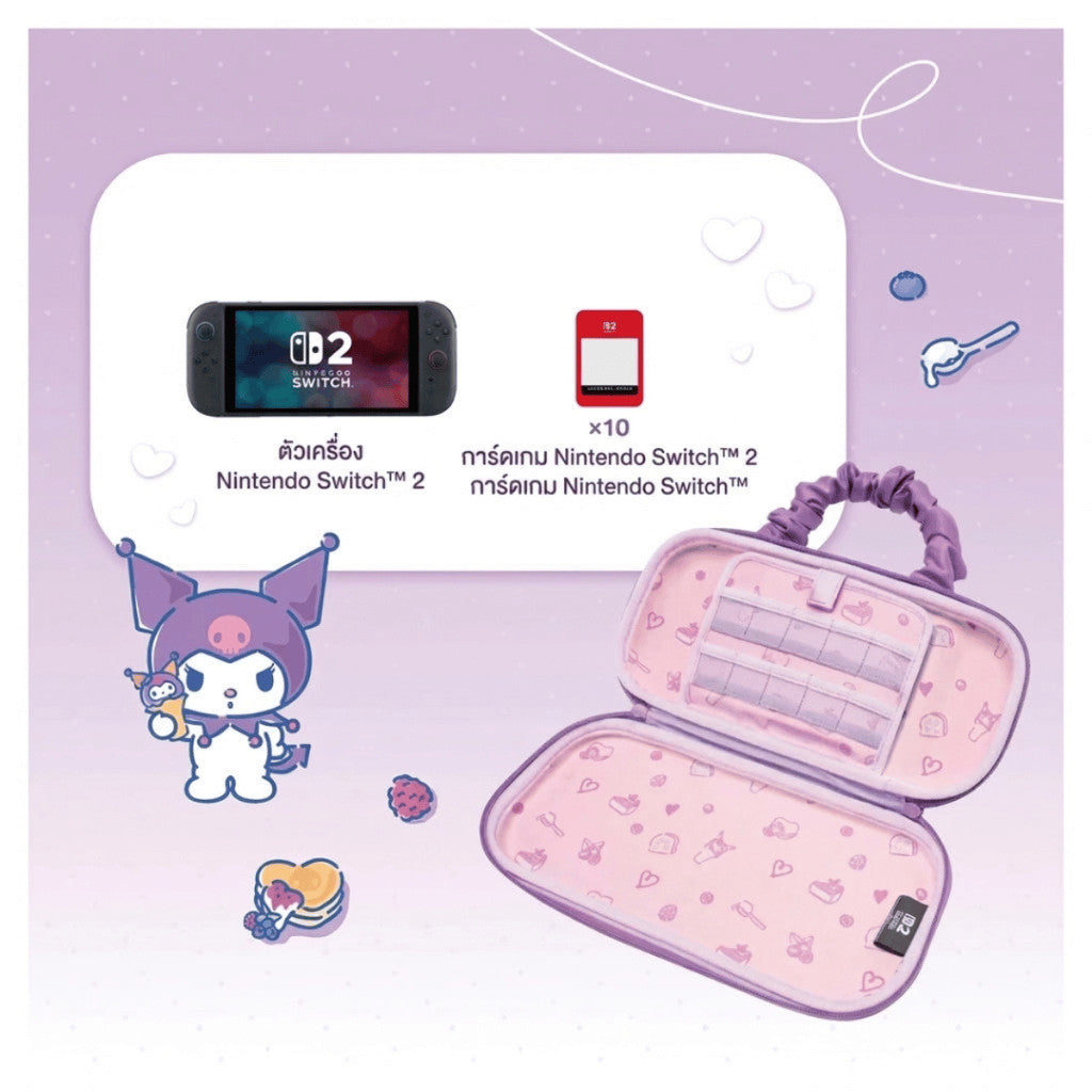 Nintendo 3D Hybrid Hard Pouch For Nintendo Switch 2  [Kuromi] กระเป๋า ใส่เครื่อง Switch2 ลายคุโรมิ