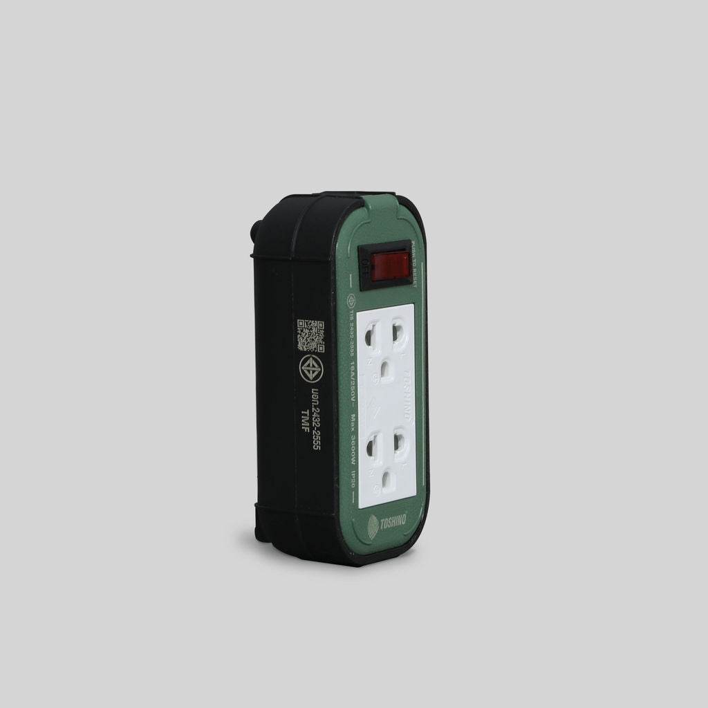 TOSHINO PPS-315T ปลั๊กพ่วงงานช่าง ปลั๊กบล็อค 16A/3600W ความยาว 3M / 5M / 10M