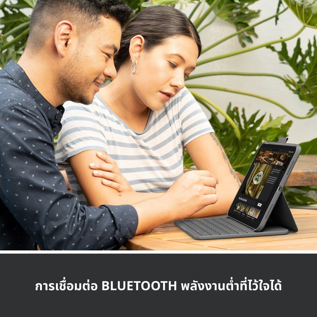 Logitech slim folio case keyboard  - GREY เคสคีย์บอร์ดพร้อมกับ Bluetooth  แป้นพิมพ์สกรีน TH