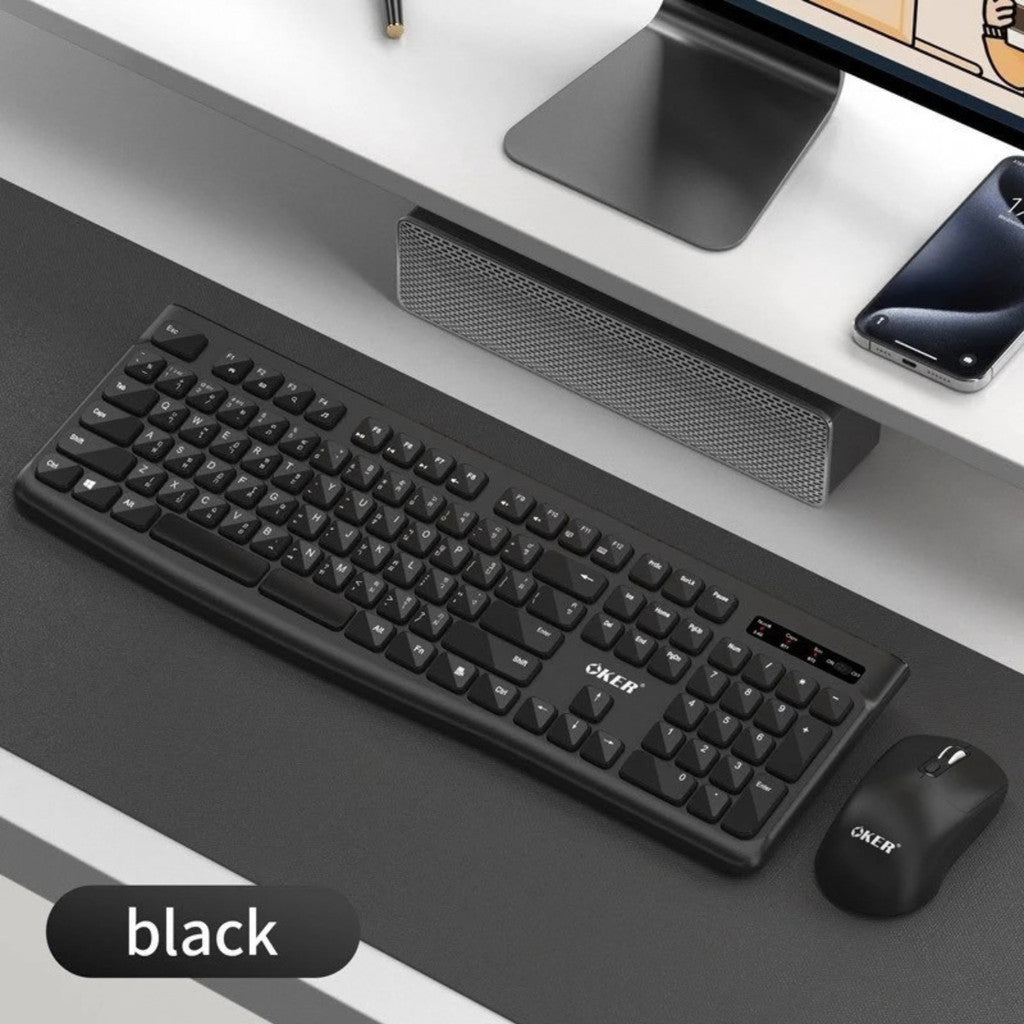 OKER คีย์บอร์ด+เมาส์ไร้สาย K-1829 ใช้งานได้ฟังก์ชัน 2 ระบบ Bluetooth และWireless