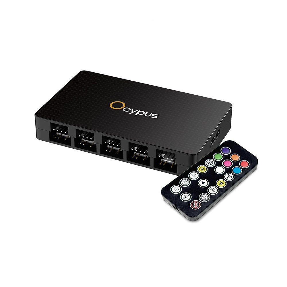 OCYPUS DELTA EH10 BLACK กล่องพ่วงพัดลม PWM และไฟ ARGB (PWM & ARGB Hub) ประกัน 2 ปี