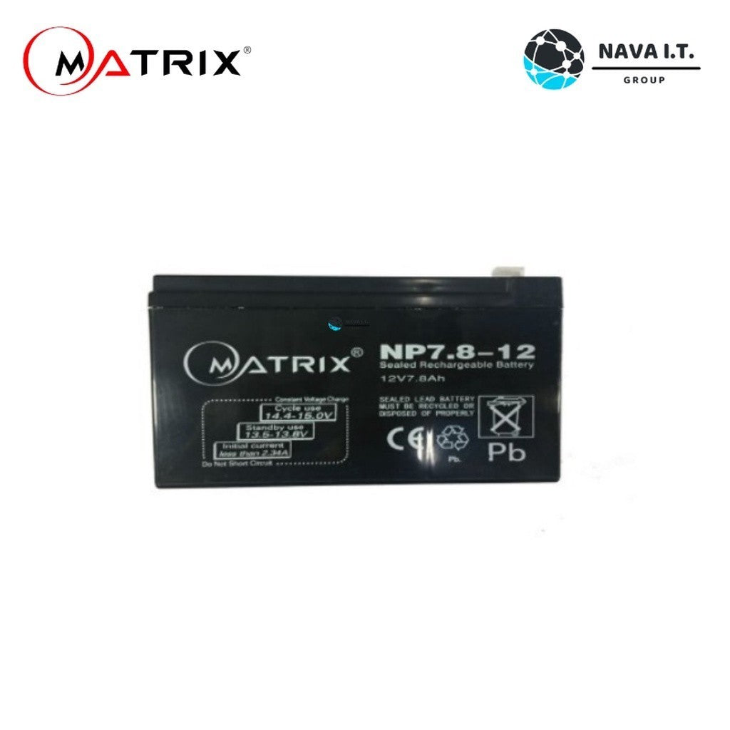 MATRIX BATTERY / KATZUNI BATTERY 7.8 9A 12A แบตเตอรี่เครื่องสำรองไฟ UPS BATTERY คุณภาพดี ไฟเต็ม