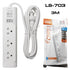 LUMIRA LS-703 ปลั๊กไฟ 3 เต้ารับ สวิตช์รวม มีม่านนิรภัย มีมอก. สายยาว 3-5M รับประกัน 3ปี