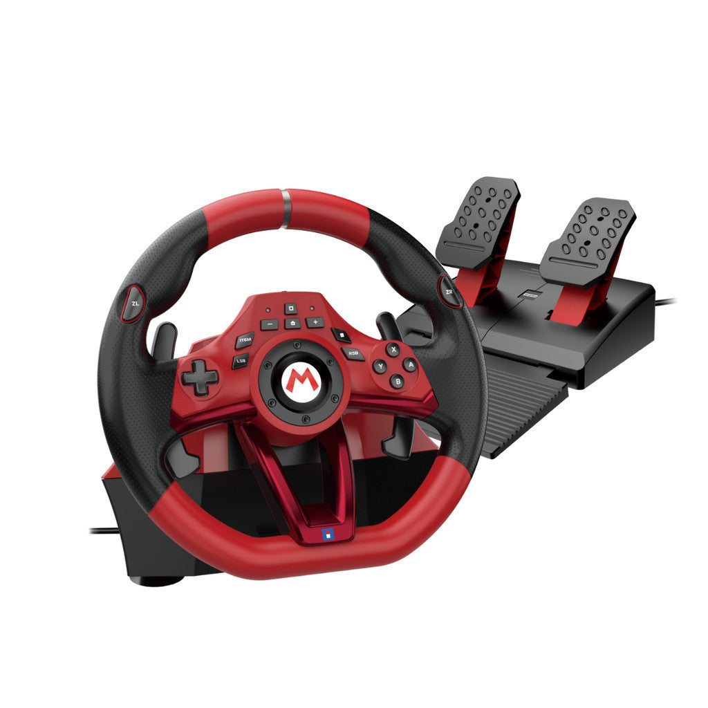 HORI พวงมาลัย เสริมเกม Mario Kart Racing Wheel Pro Deluxe for Nintendo Switch 2  แป้นเหยียบ พื้นผิวกันลื่น แป้นเหยียบ