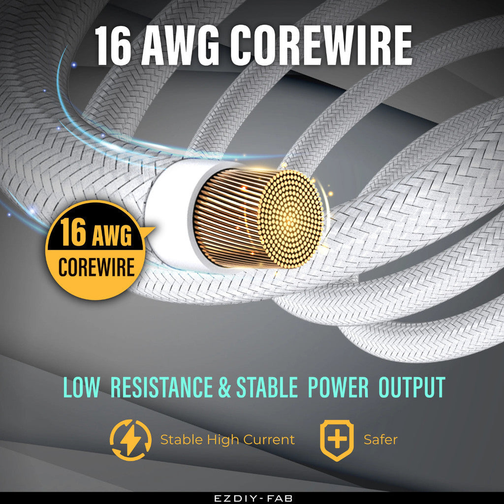 EZDIY-FAB สายถัก 16AWG PSU Extension 6 Cables EZDPI228-1/EZDPI228-2 รับประกัน 1 ปี