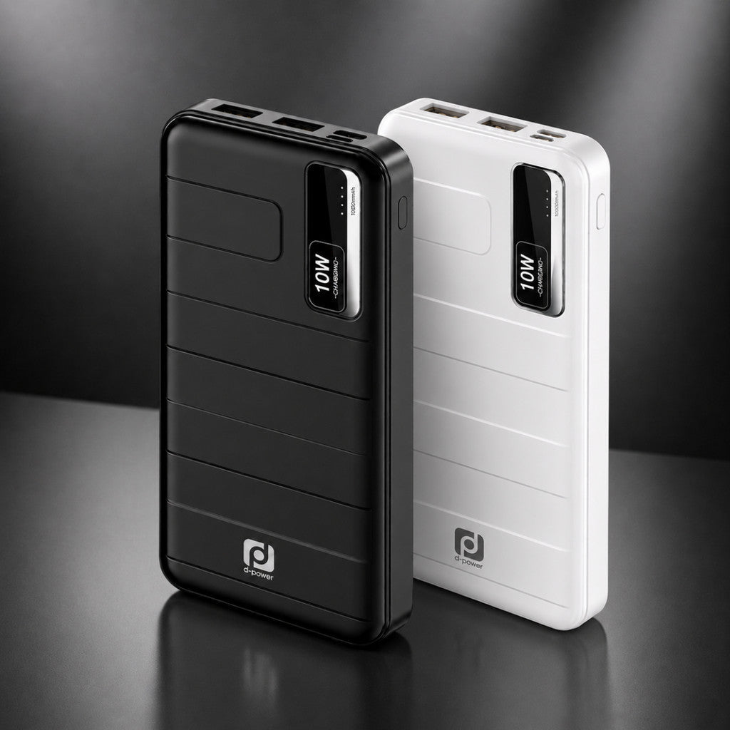 D-POWER รุ่น M12 POWERBANK พาวเวอร์เเบงค์ ความจุ 10,000mAh ดีไซน์บาง น้ำหนักเบา พกพาสะดวก USB-A 2 ช่อง