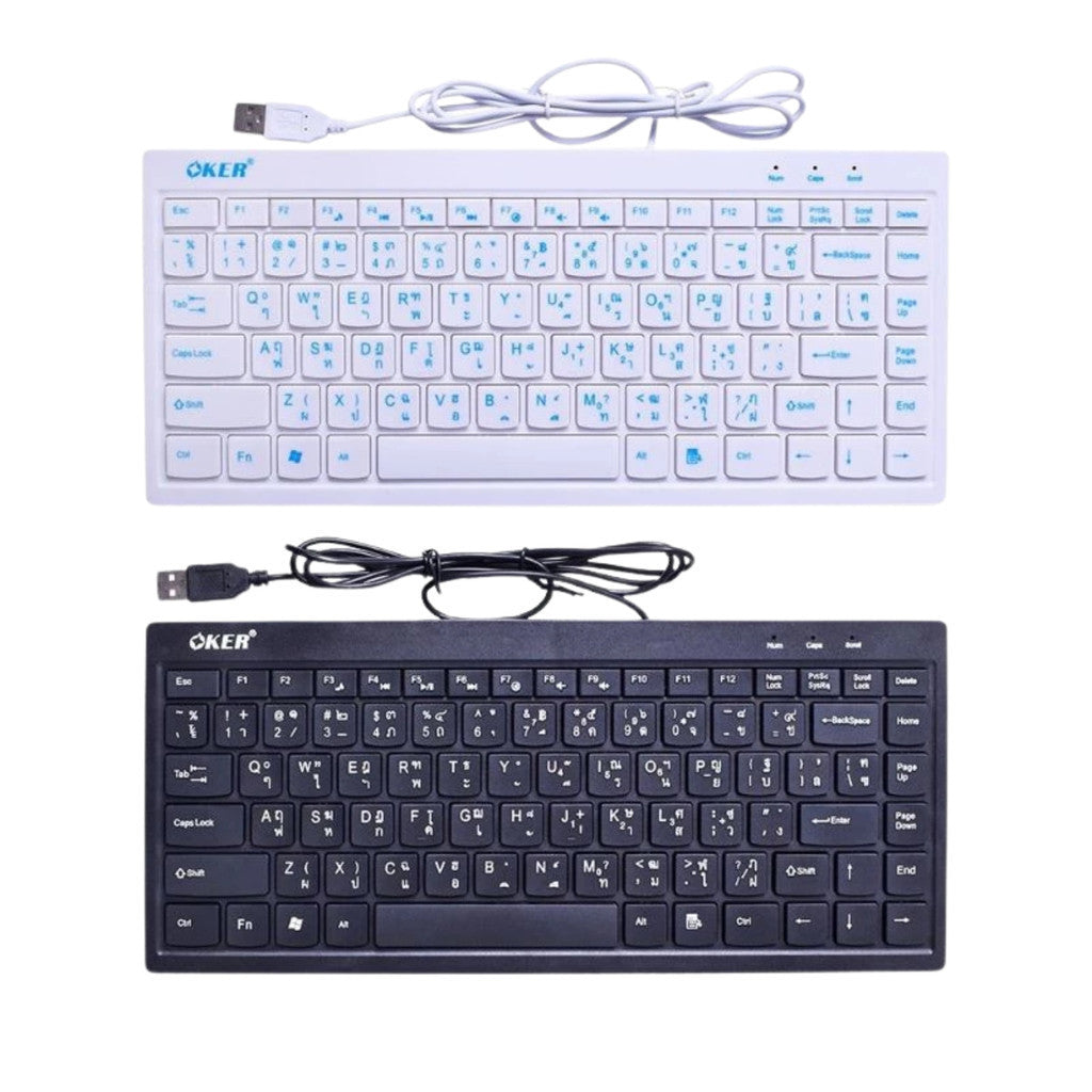 OKER Keyboard F6 Mini USB คีย์บอร์ด ตัวเล็ก มินิ Ultra slim ergonomic design หัวเสียบ USB