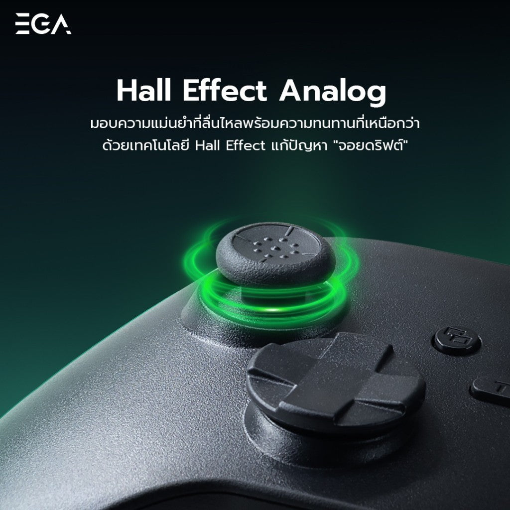EGA Type J3 Hall Effect Gaming Controller จอยสติ๊ก จอยเล่นเกมไร้สาย ใช้งานง่าย
