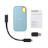 SANDISK PORTABLE SSD (เอสเอสดีพกพา) EXTREME 1TB USB 3.2 Gen 2 (SKY BLUE) (SDSSDE61-1T00-G25B) W 5 Y.