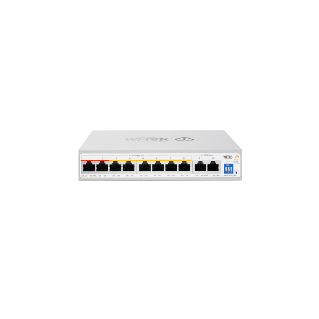 Wi-Tek WI-PCES210G Cloud Easy Smart POE Switch 8 Port รับประกัน 3 ปี สวิตช์เครือข่ายสำหรับกล้องวงจรปิด
