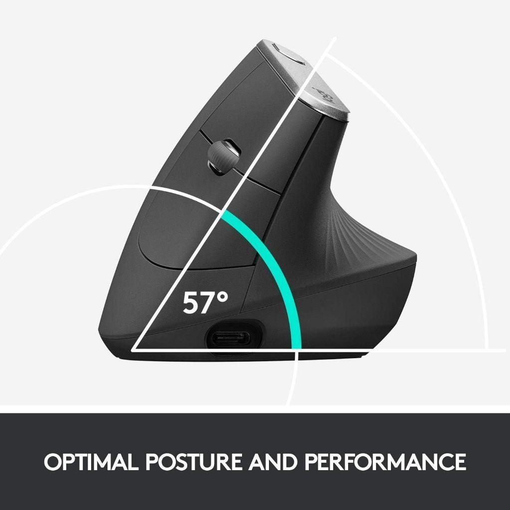 LOGITECH MX Vertical Ergonomic Wireless Mouse 4000DPI / BLUETOOTH / RECEPTOR USB