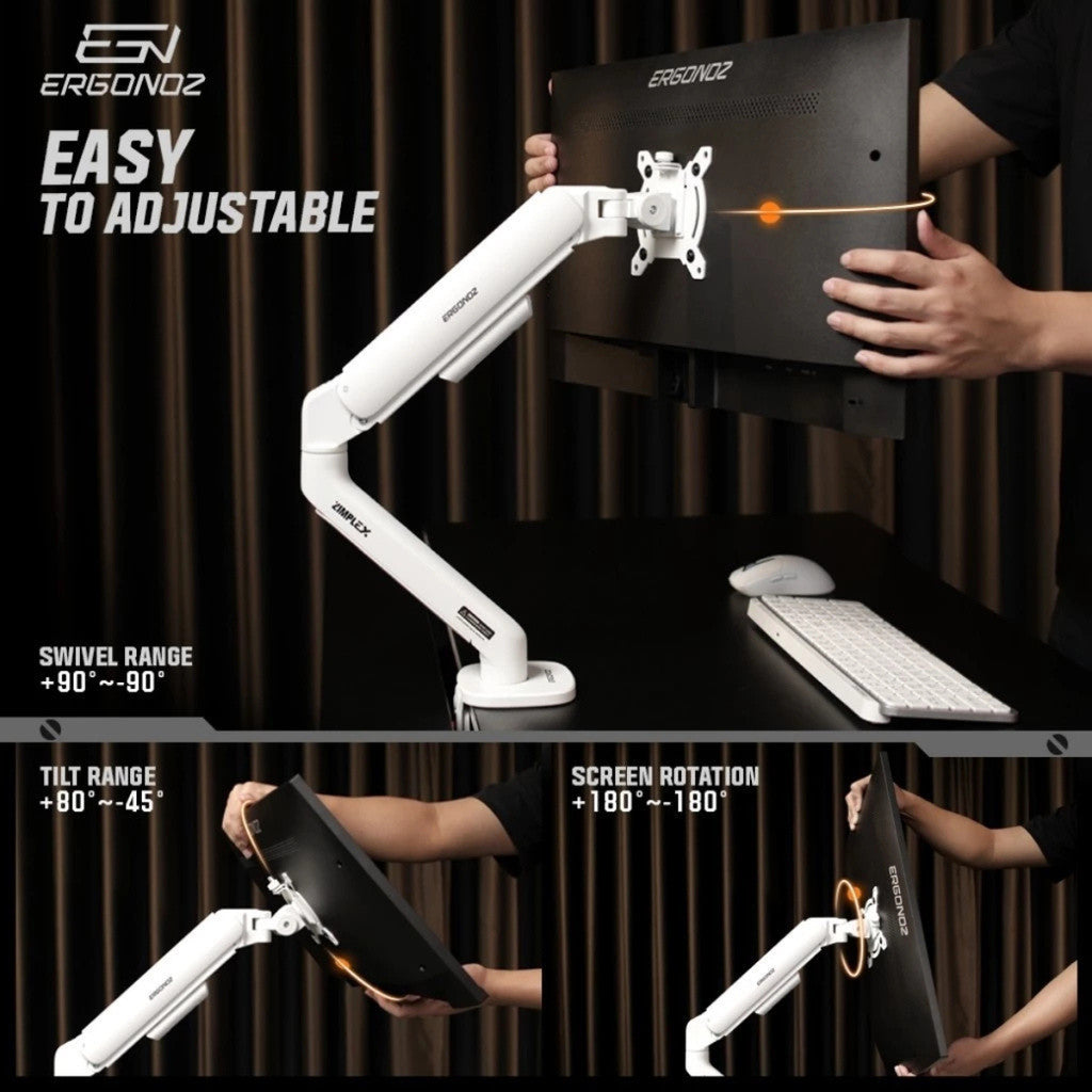 ERGONOZ Monitor Arm แขนจับจอ รุ่น EGN-ZIMPLEX-S | ZIMPLEX-D สำหรับจอ 17-32