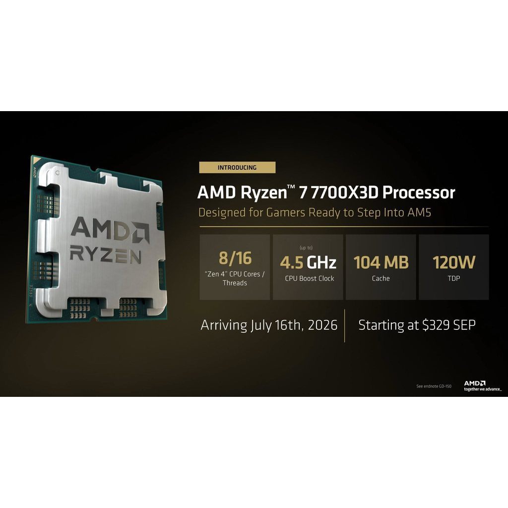 AMD CPU (ซีพียู) RYZEN 7 7700X3D 4 GHz รับประกัน 3 ปี