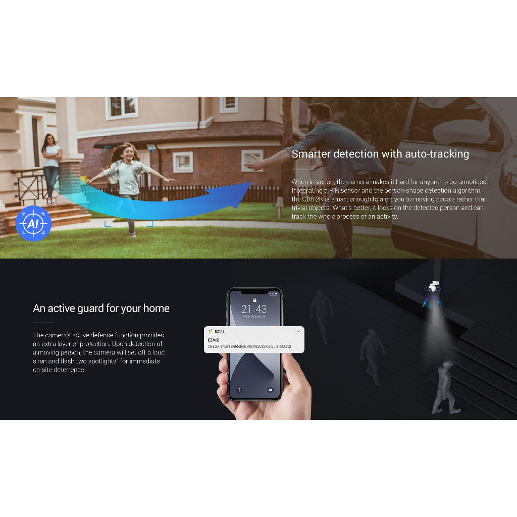 EZVIZ CB8 2K + SOLAR PANELกล้องวงจรปิดไร้สาย กล้อง WI-FI แบบใช้แบตเตอรี่ รับประกัน 1 ปี