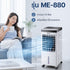 AJ พัดลมไอเย็นเคลื่อนที่ รุ่น ME-880 แรงลม 3 ระดับ 13 ลิตร มีรีโมท มอก.934-2558 พร้อมรีโมท เสียงเงียบ