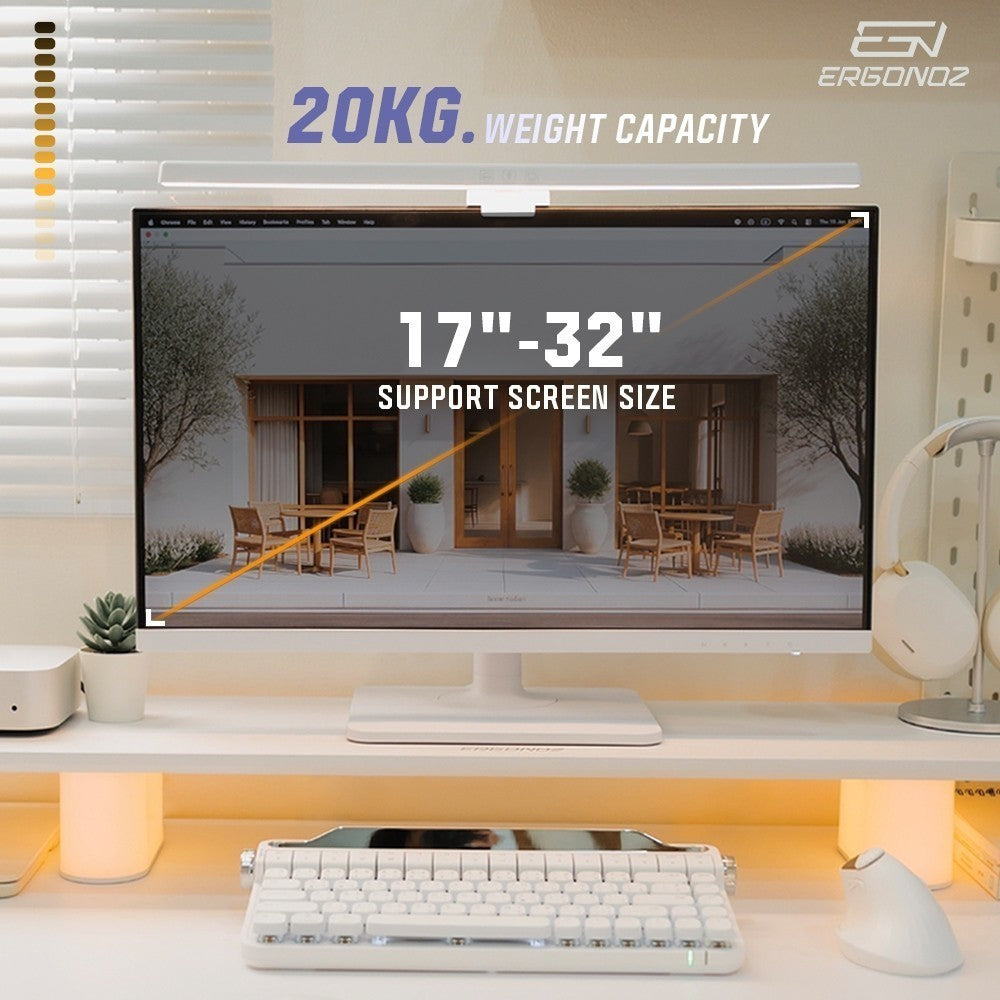 ERGONOZ LUMINAR-100-W ชั้นวางจอคอม แท่นวาง Monitor มีไฟ RGB รับประกัน 1 ปี