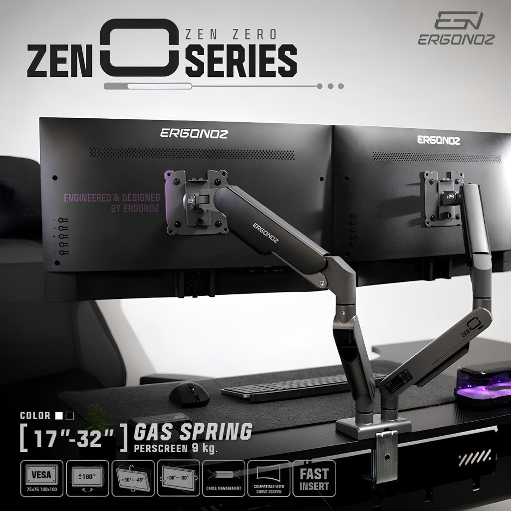 ERGONOZ Monitor Arm แขนจับจอ รุ่น EGN-ZEN-0-S | ZEN-0-D สำหรับจอ 17-32