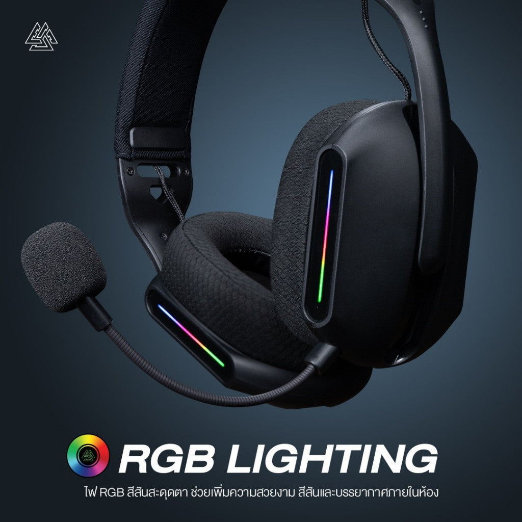 EGA TYPE H16 GAMING HEADSET หูฟังเกมมิ่งไร้สาย BT, WIRELESS, AUX 3.5 มีไฟ RGB ประกัน 2ปี