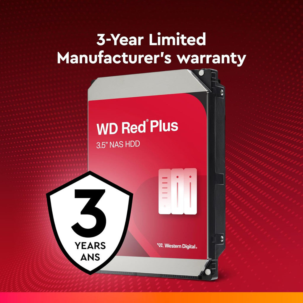 WD HDD (ฮาร์ดดิสก์) RED PLUS 8T SATA 7200RPM (WD80EFPX) WARRANTY 3 YEARS