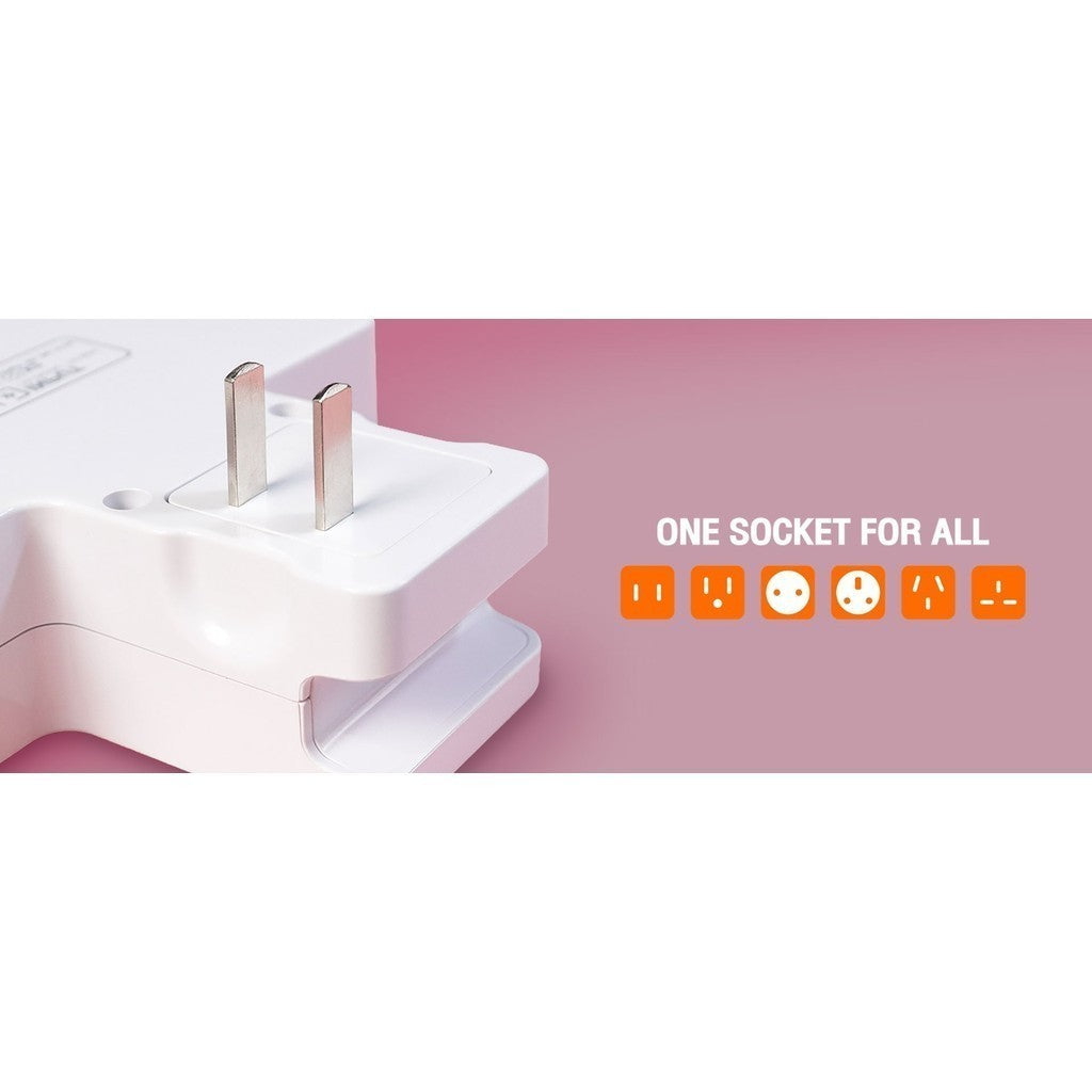 LUMIRA LP-004 ปลั๊กไฟ 2 เต้ารับ พร้อมช่อง USB 2 ช่อง วางมือถือได้ พกพาสะดวก