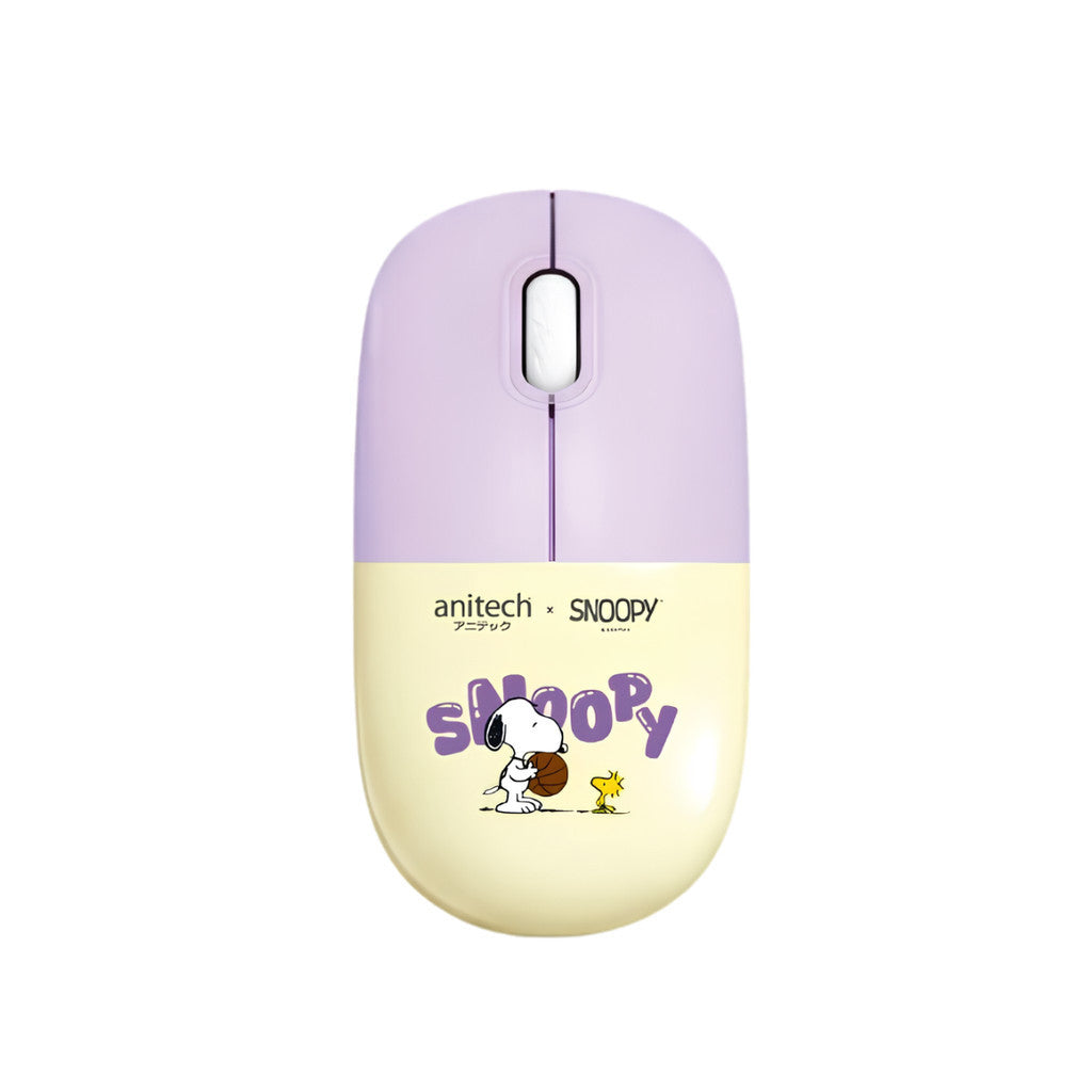 Anitech Snoopy เมาส์ไร้สาย SNP-W247 คลิกเงียบ เชื่อมต่อ USB A ลายน่ารัก ถนอมมือ ใช้งานได้ยาวนาน
