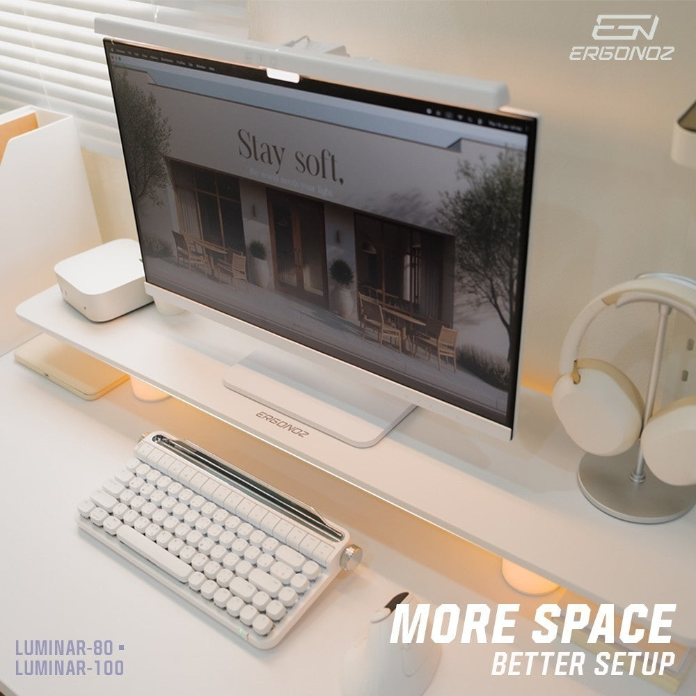 ERGONOZ LUMINAR-100-W ชั้นวางจอคอม แท่นวาง Monitor มีไฟ RGB รับประกัน 1 ปี