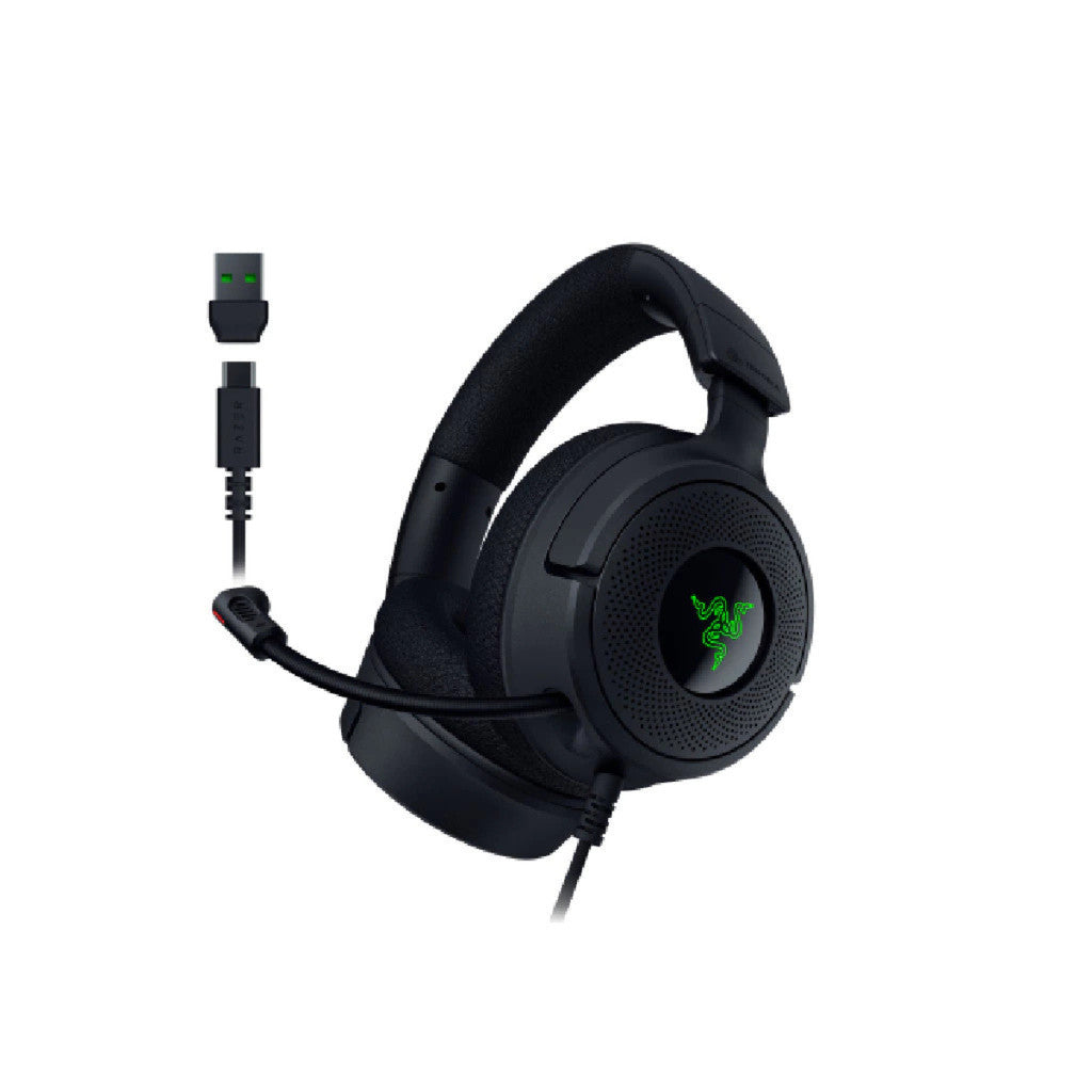 Razer Kraken V4 X - Wired Gaming Headset หูฟังเกมมิ่งมีสาย รองรับ Type A/C Driver 40 mm.