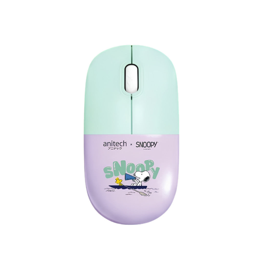 Anitech Snoopy เมาส์ไร้สาย SNP-W247 คลิกเงียบ เชื่อมต่อ USB A ลายน่ารัก ถนอมมือ ใช้งานได้ยาวนาน